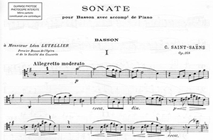Camille Saint-Sa�ns: Sonata for Bassoon and Piano. Opus 168