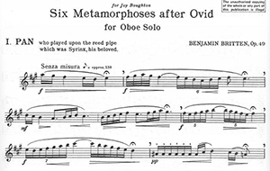 Benjamin Britten: Six Metamorphoses After Ovid Opus 49