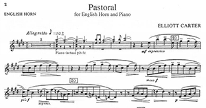 Elliott Carter:  Pastorale for English horn and piano.