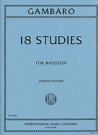 Giovania-Baptiste Gambaro: 18 Studies for Bassoon