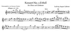 Ludwig August Lebrun:  Oboe Concerto No.1 in D minor