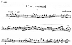 Jean Fran&ccedil;aix: Divertissement for bassoon and string quintet