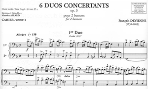 Fran&ccedil;ois Devienne (Rev. Allard): Six Duos Concertants for 2 Bassoons, Book 1: #1-3